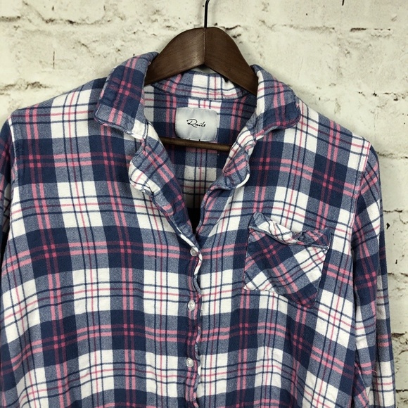 Rails Pajama PJ Sleep Shirt Pink Blue White Plaid - Picture 2 of 8